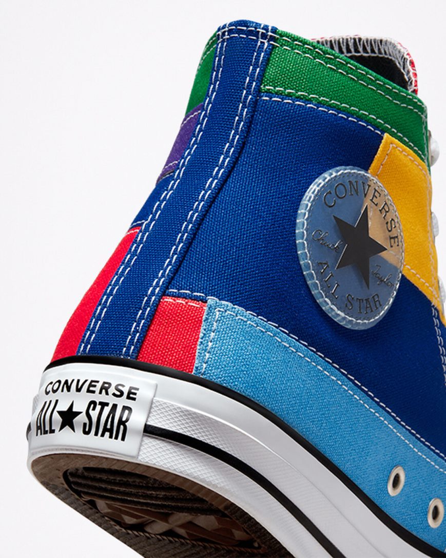 Tenisi Inalti Barbati Converse Chuck Taylor All Star Patchwork Rosii Albastri | RO EKIZC631